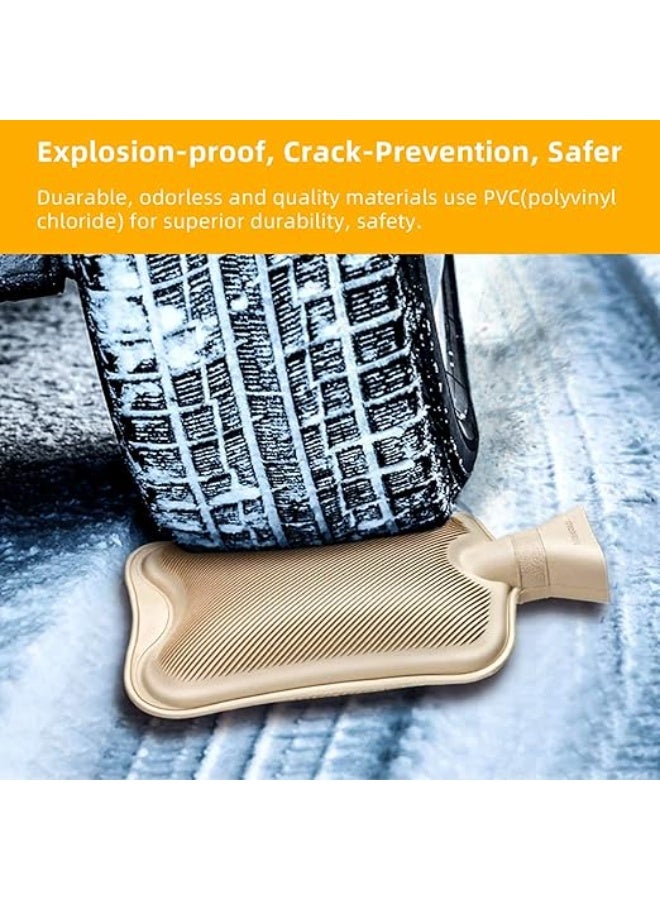 قارورة ماء ساخن مع غطاء ناعم – 2 لتر لحماية الألم، تقلصات البطن، آلام الرقبة والكتفين، تدفئة القدمين – علاج حراري ساخن وبارد - Image 3