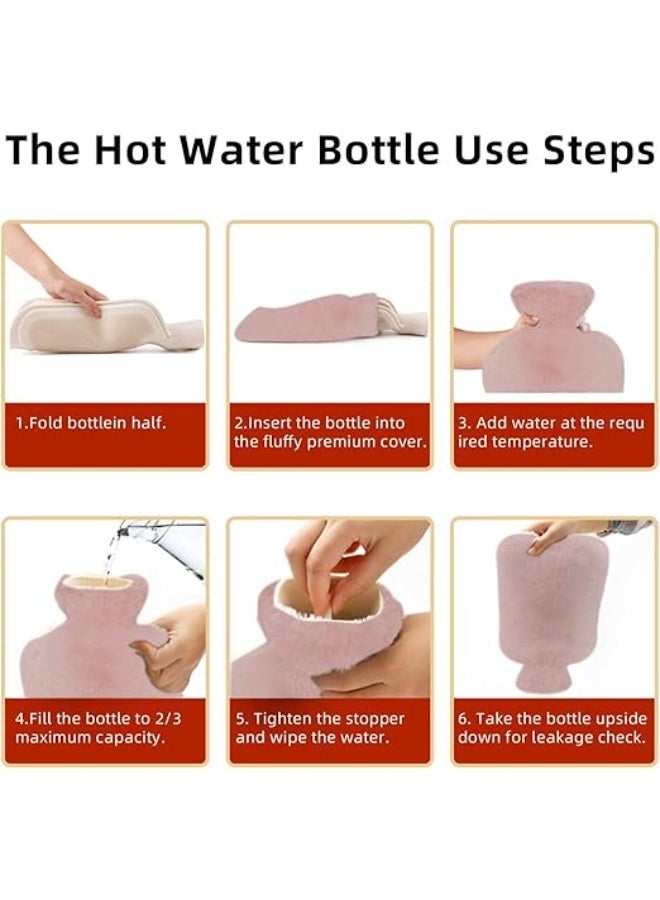 قارورة ماء ساخن مع غطاء ناعم – 2 لتر لحماية الألم، تقلصات البطن، آلام الرقبة والكتفين، تدفئة القدمين – علاج حراري ساخن وبارد - Image 5