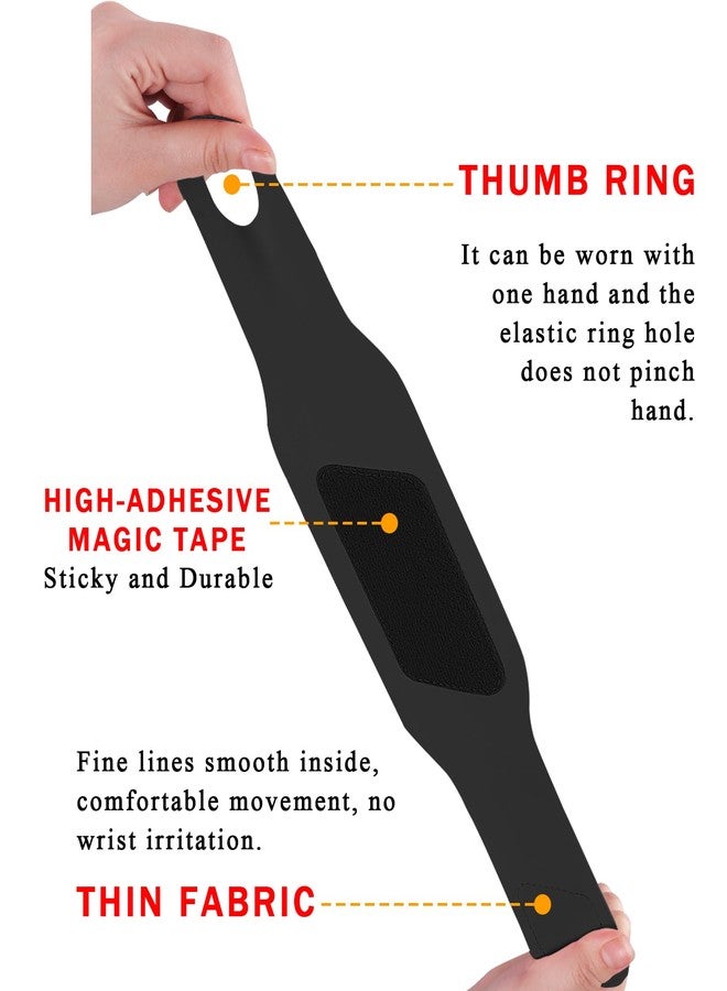FVVWVV 2 Pcs Soft Wrist Brace, Adjustable Wrist Support for Sprains, Fitness, Sports,Carpal Tunnel, Weightlifting, Wrist Compression Strap Pain Relief Wear Anywhere, Fits 6" to 8.3" (Black) - Image 5