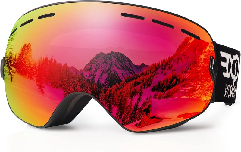 EXP VISION Snowboard Ski Goggles Men Women Youth, Anti Fog OTG Winter Snow Goggles Spherical Detachable Lens - Image 1