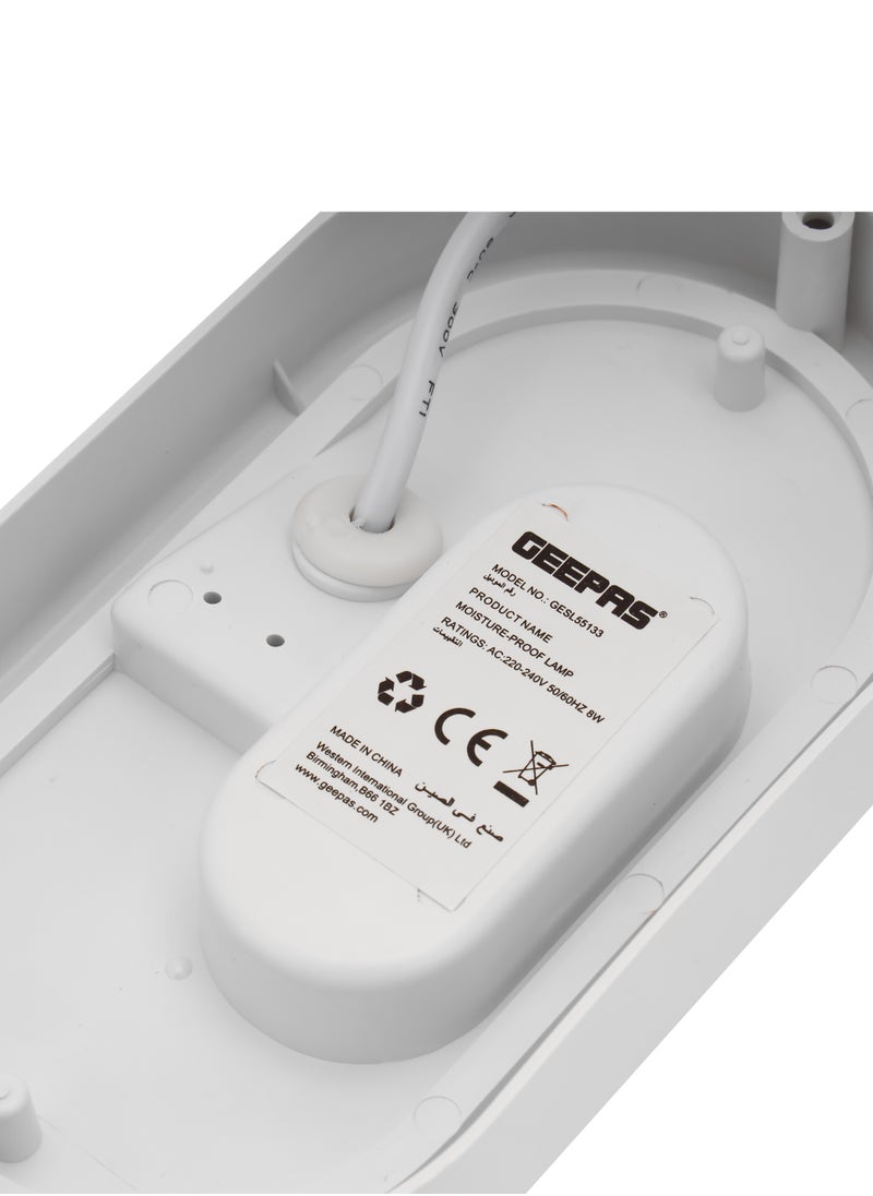 GEEPAS Geepas 8W Moisture Proof LED Lamp, IP 65, Plastic & Aluminium Housing, Color Temperature 6500K, Lamp PF-0.5, Lumens 710 LM, 25000 Hours Lifetime, 80 Percent Energy Saving  - Image 5