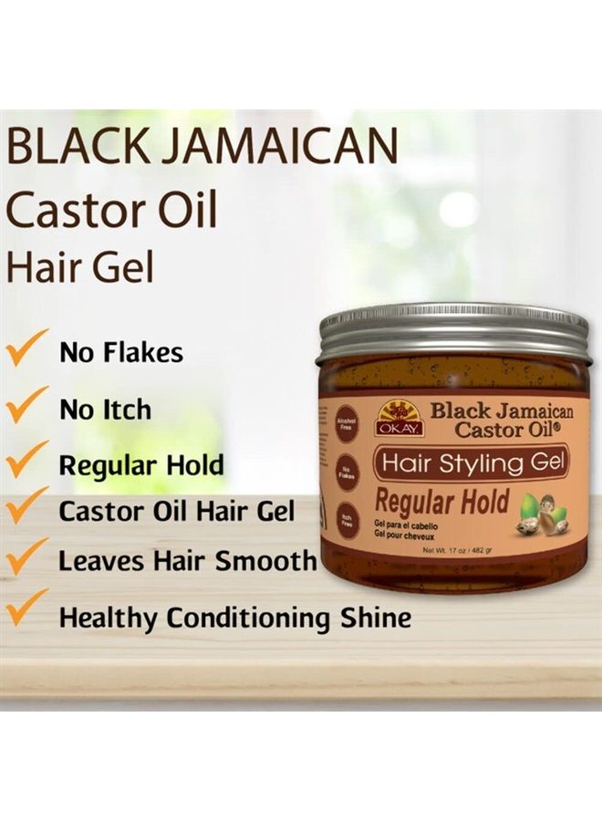 OKAY BLACK JAMAICAN HAIR STYLING GEL, REGULAR HOLD 17OZ - Image 3