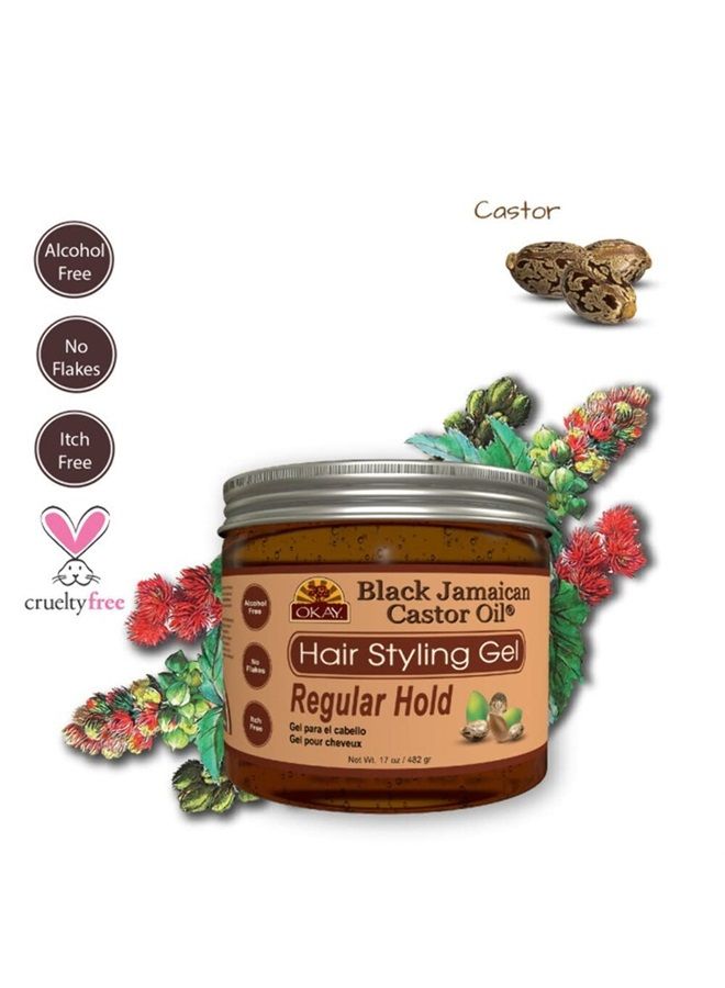 OKAY BLACK JAMAICAN HAIR STYLING GEL, REGULAR HOLD 17OZ - Image 2