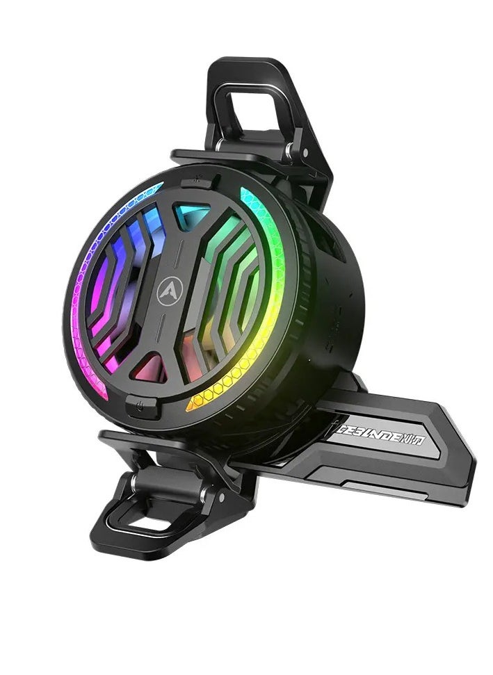 piva PIVA B20 Mobile Water Cooling Fan with Extra CPU Cooling Space, 20W Power, Large Area Heat Dissipation Plate Cover, RGB Lighting Adjustment, Three Lighting Effect Modes  - Image 1