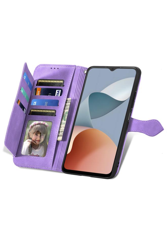 erorex Case For ZTE Blade A34 Embossed Flower Zipper Leather Phone Case - Image 4