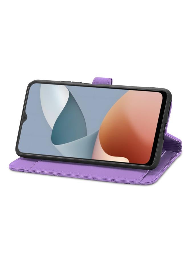 erorex Case For ZTE Blade A34 Embossed Flower Zipper Leather Phone Case - Image 5