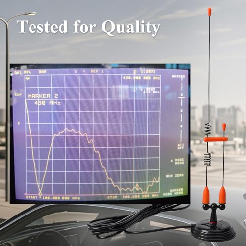 YNIBST 2m70cm Dual Band Vehicle Car Mobile Antenna W35inch Magnetic Mount 13ft RG58 PL259 Connector for BTECH AnyTone Icom Radioddity Mobile Transceiver HT Scanner - Image 3