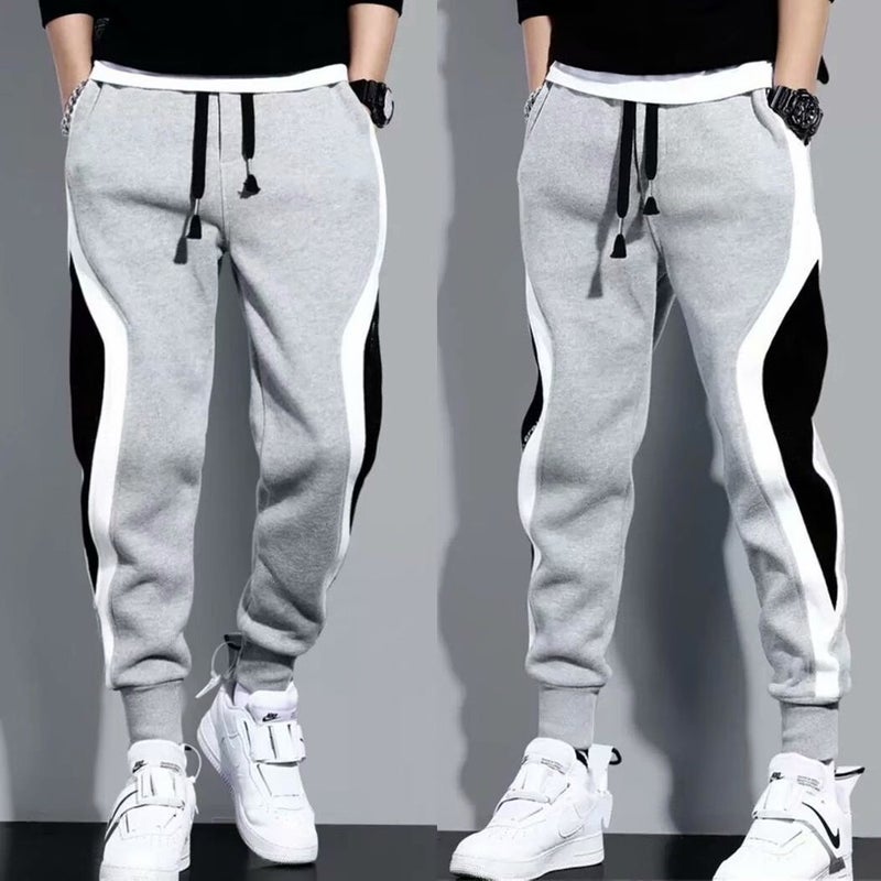 Fashionable Brand Sweatpants, Loose Leg-Tie Trendyy Casual Sweatpants for Boys and Teenagers, Korean Style Splicing Pants, Large Stripesd Casual - Image 3