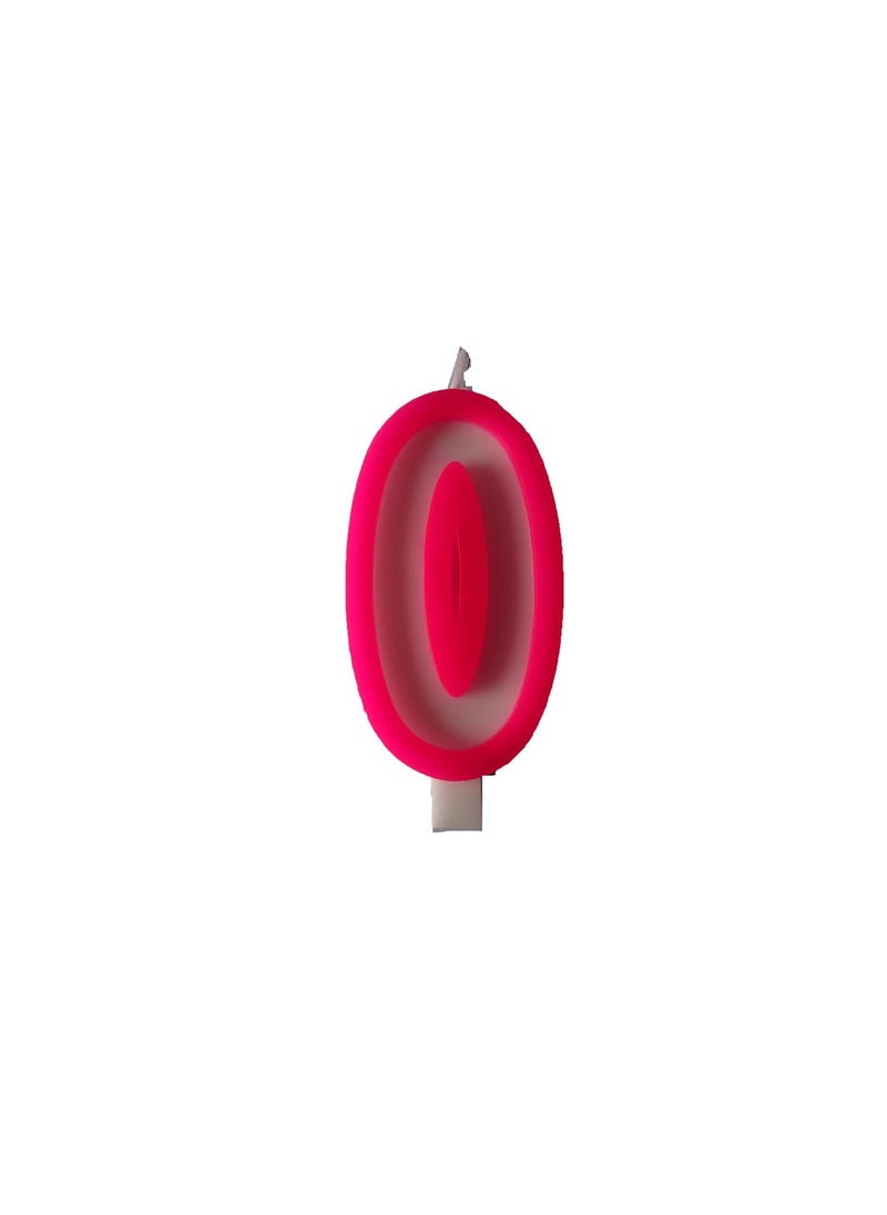 Funcart Funcart Pink and White Numerical Zero Style Candle 