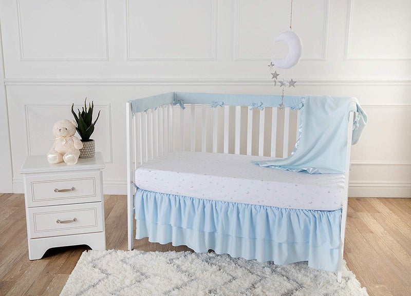 Baby Essentials 30x40 Fleece Baby Nursery Blanket with Satin Trim for Boys, Girls, and Unknown Gender Baby (Blue) - Image 5