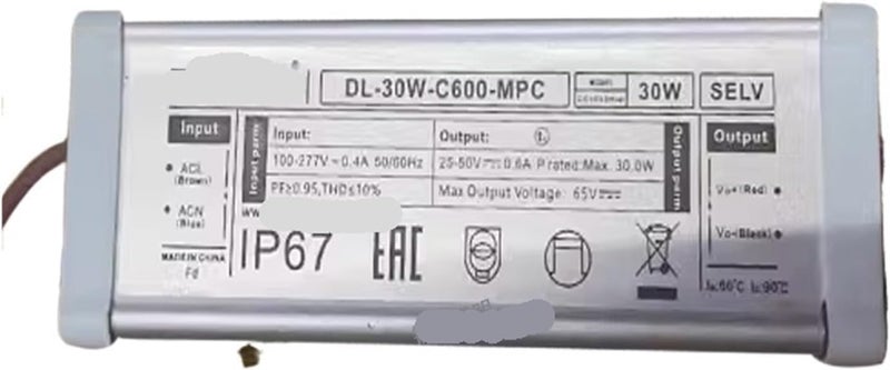 LED Constant Current Driver Power Supply 30W 25 50V 0.6A for Street Light Floodlight Wall Washer - Image 1