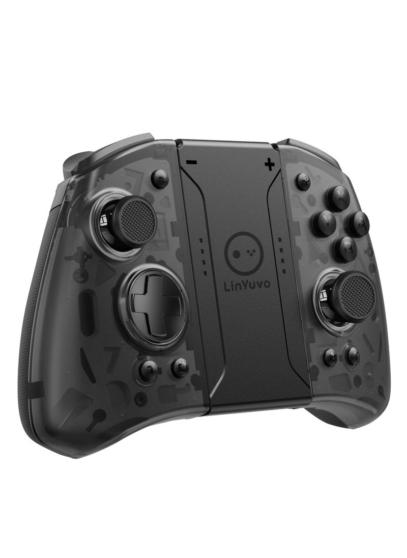 Generic Professional Gamepad LinYuvo Joycon Bluetooth Game Controller Compatible with Switch, Switch Lite, Switch OLED 8 Colors RGB Light Six-Axis Gyroscope Turbo Function Adjustment Dual Vibration Wake-Up  - Image 2