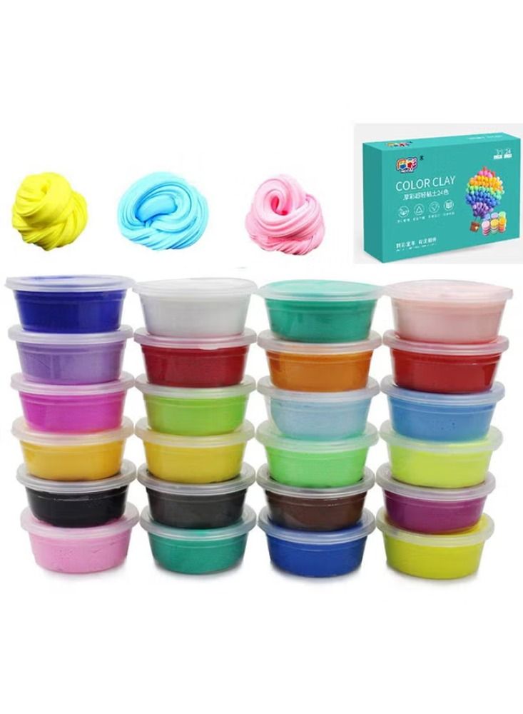 Dream Zone 24-Colors DIY Fluffy Slime Soft Super Light Clay Set - Image 2