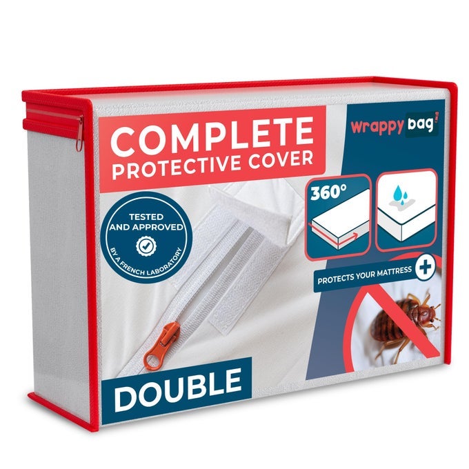 BED BUGS MATTRESS PROTECTOR MATTRESS COVER ZIPPED MATTRESS PROTECTOR WATERPROOF COTTON SURFACE DOUBLE SIZE