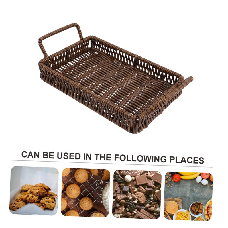 Woven Storage Basket With Handles For Organizing Office Supplies Snacks And Cosmetics 20x13cm - Image 5