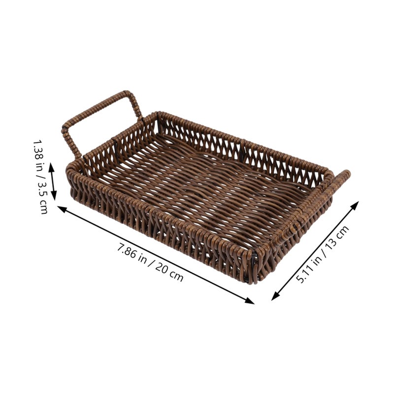 Woven Storage Basket With Handles For Organizing Office Supplies Snacks And Cosmetics 20x13cm - Image 4