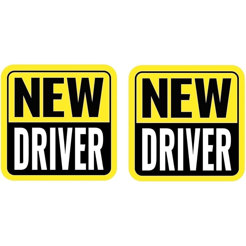 Woyinger Safe Drive Student Driver Magnet, High-Visibility New Driver Magnet for Car, Durable Automotive Exterior Accessories with Reflective Stripes, 2-Pack (Yellow/Black-New) - Image 1