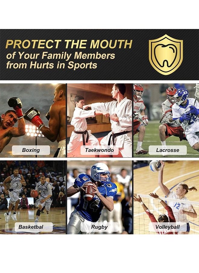 3 Pack EVA Mouthguards with Case, Sport Mouth Guards Mouthguard Gum Guard, Mouthguard Slim Fit for Boxing, Basketball, Hockey, Soccer