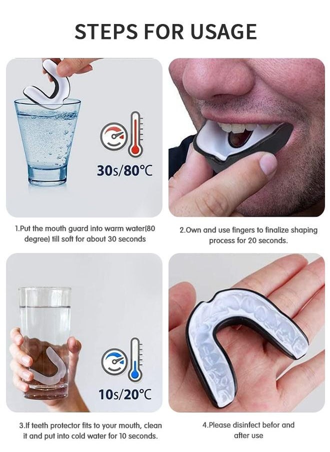 GROIC 3 Pack EVA Mouthguards with Case, Sport Mouth Guards Mouthguard Gum Guard, Mouthguard Slim Fit for Boxing, Basketball, Hockey, Soccer  - Image 4