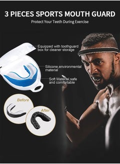 GROIC 3 Pack EVA Mouthguards with Case, Sport Mouth Guards Mouthguard Gum Guard, Mouthguard Slim Fit for Boxing, Basketball, Hockey, Soccer  - Image 2