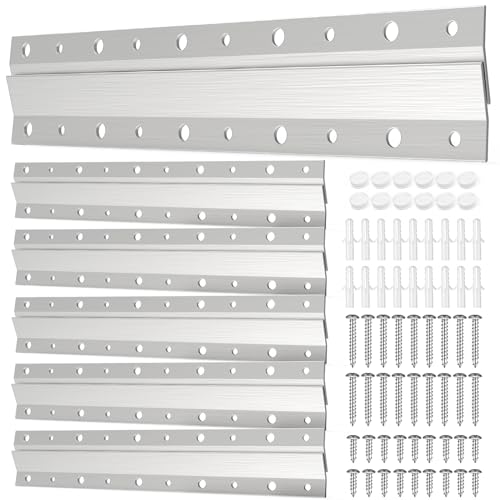 YanTuo French Cleat Hanger 10 Inch 6 Pairs Z Bar Hanger Supports 60 Lbs Interlocking Wall Mounting Bracket Hardware Kit for Hanging Mirrors Picture Shelf Whiteboard Art Frames - Image 1