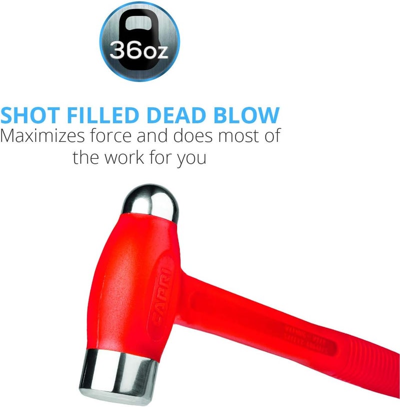 Capri Tools Dead Blow Ball Peen Hammer, 36 oz,Orange - Image 3