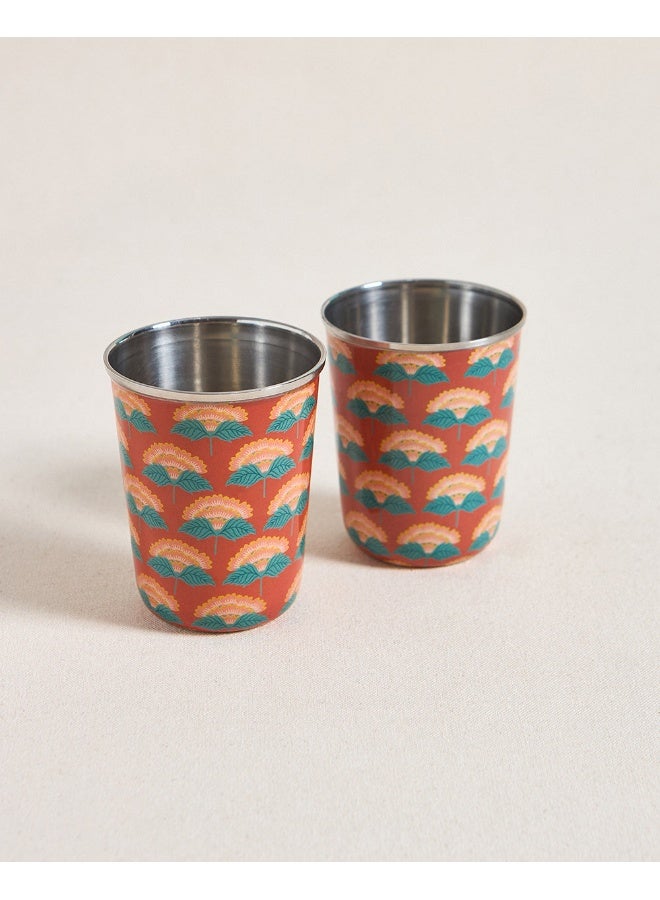 Chumbak Bahaar Steel Tumblers - Set Of 2, 250ml - Image 3