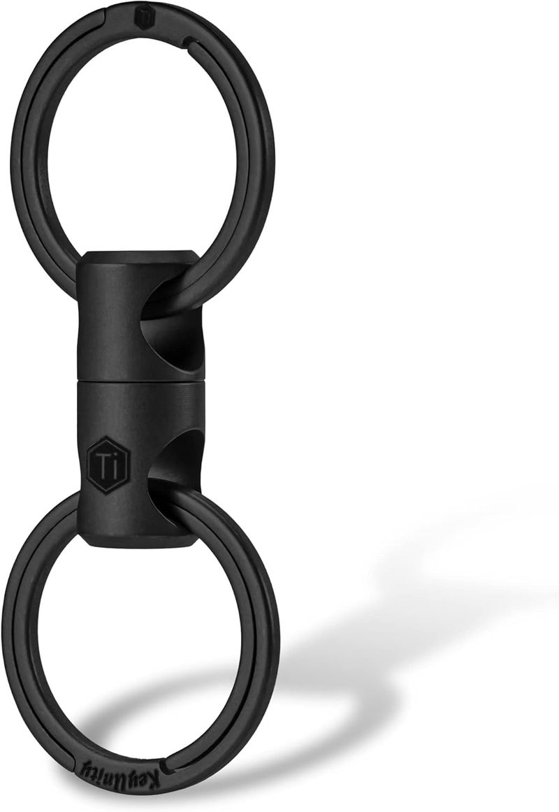 KeyUnity مشبك حلقة المفاتيح KM00 لحزام الخصر، حامل مفاتيح مزدوج الجوانب، مع مشبك تحرير سريع للخصر، حلقة مفاتيح قابلة للإزالة 25 مم، حلقة تسلق مفاتيح من التيتانيوم - Image 1