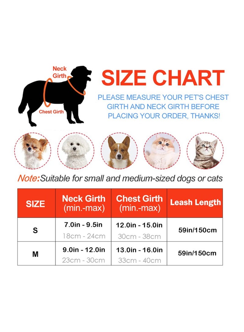SYOSI Escape Proof Cat Harness(S-Size), Adjustable Step-in Vest Reflective Strip Leash Set Soft Mesh Harness Small Dog Walking Harness Pet Safety Vest No-Choke Cat Vest for Kitten Puppy Rabbit - Image 5