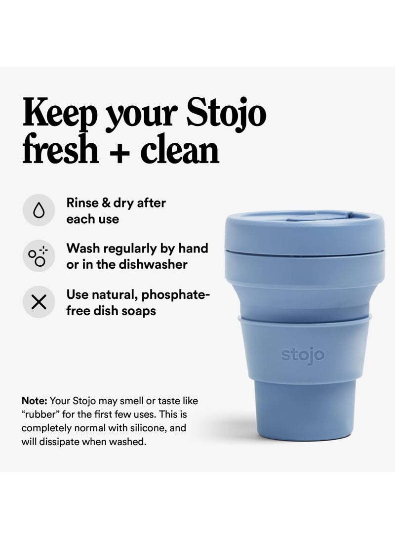 Stojo On The Go Coffee Cup | Pocket Size Collapsible Silicone Travel Cup, 12oz / 355ml | No Straw Included  - Image 5