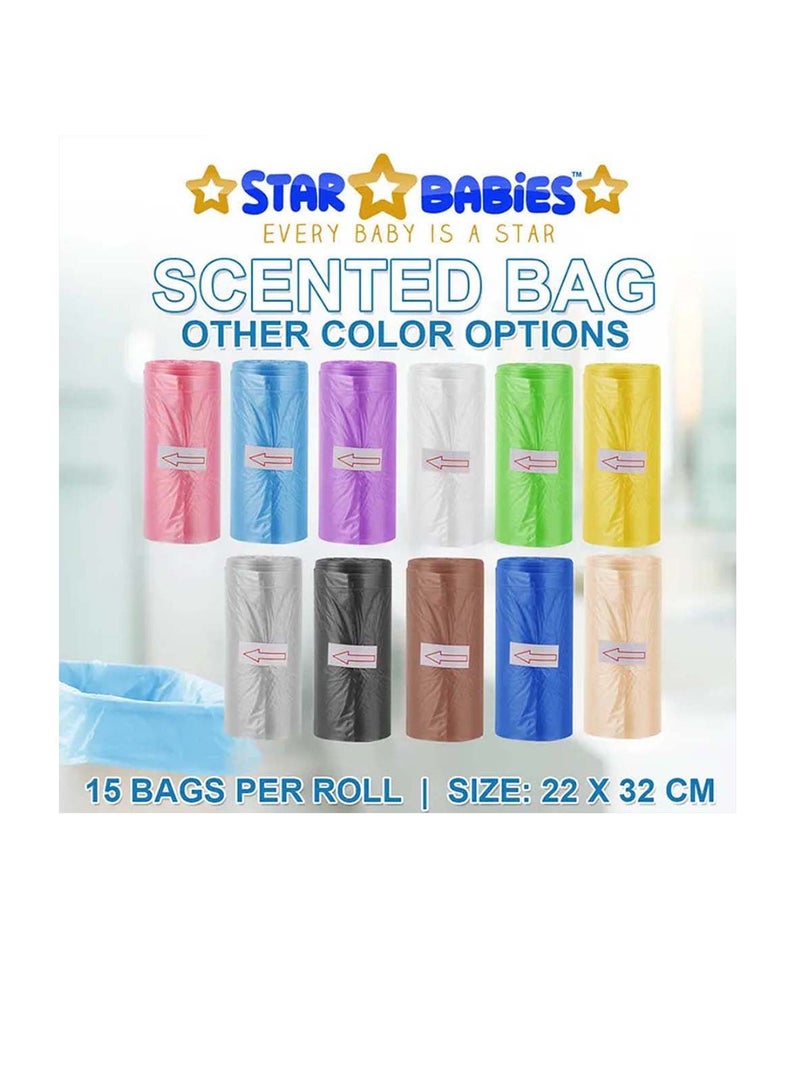 STAR BABiES Star Babies - Combo Pack of 2- Scented Bag Pack of 5 (75 Bags w/Dispenser) with Breast Pad (20 Pcs) - Blue  - Image 3