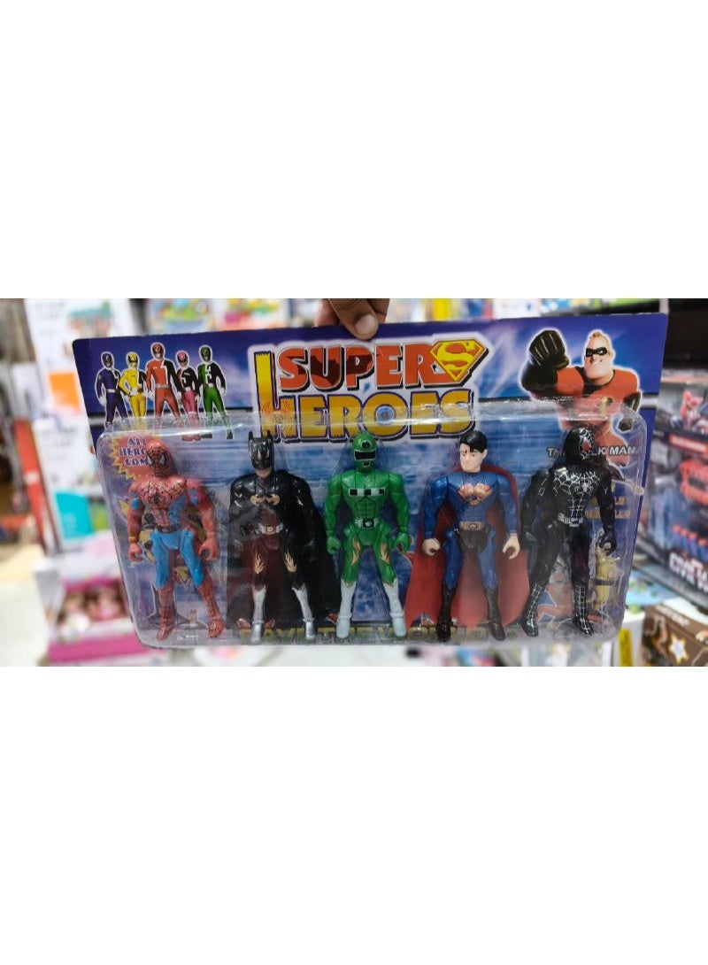 سوبر هيرو لعبة سوبر هيرو اضاءة ٥ مجسمات