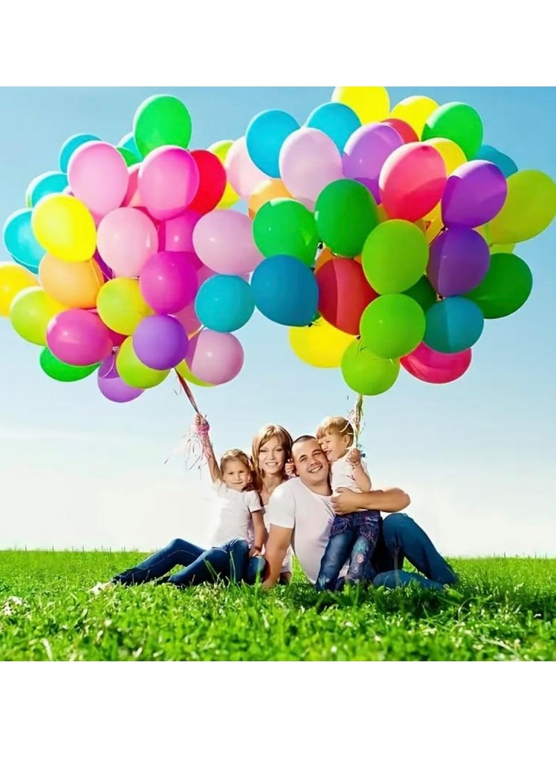 Genzy 200 Balloons Assorted Color, Party Balloons, 12 Inches, Latex Balloons, Multicolor Balloon, Bright Color, Party Decoration Balloons for Birthday, Weddings, Party Supplies, Christmas (100 x 2) - Image 2