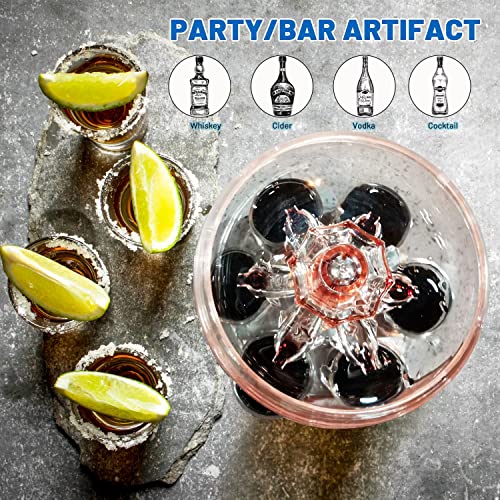 Zcvtbye Party Drink Shot Dispenser with 6 Shot Glasses Set - Acrylic Touchless Liquor Dispenser and Holder Shot Pourer for Beverage | Cider | Cocktail - Fun Bar Accessories Home Gifts (V2 LED) - Image 3