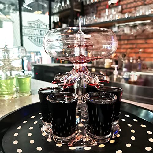 Zcvtbye Party Drink Shot Dispenser with 6 Shot Glasses Set - Acrylic Touchless Liquor Dispenser and Holder Shot Pourer for Beverage | Cider | Cocktail - Fun Bar Accessories Home Gifts (V2 LED) - Image 2