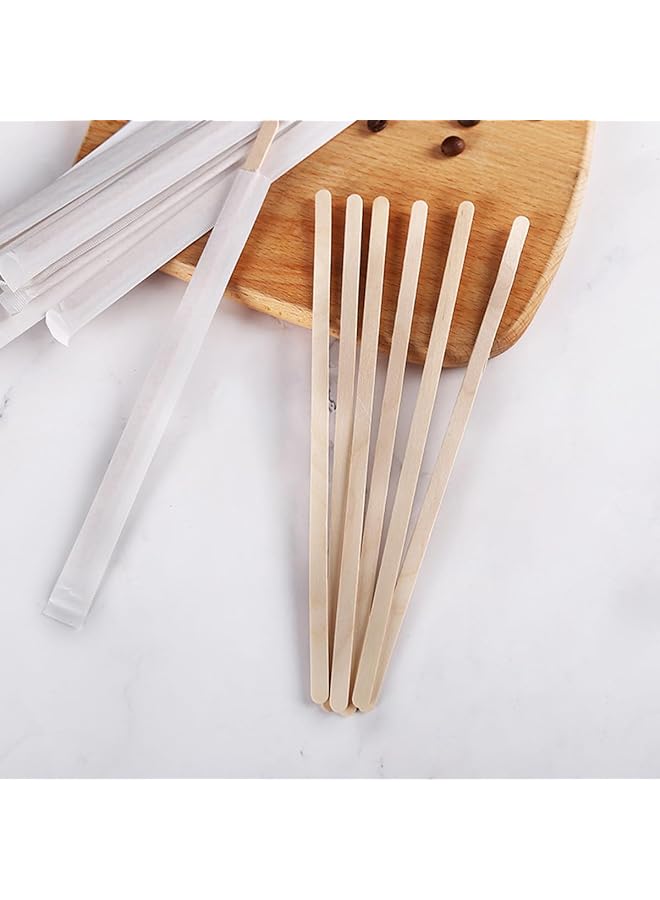 ECVV Wooden Coffee Stirrer 500 Pc Disposable Coffee Stir Sticks 5.5 Inch Wooden Stir Sticks For Coffee And Cocktails Wooden Beverage Mixer With Smooth Ends Swizzle Drink Sticks Coffee Bar Accessories - Image 1