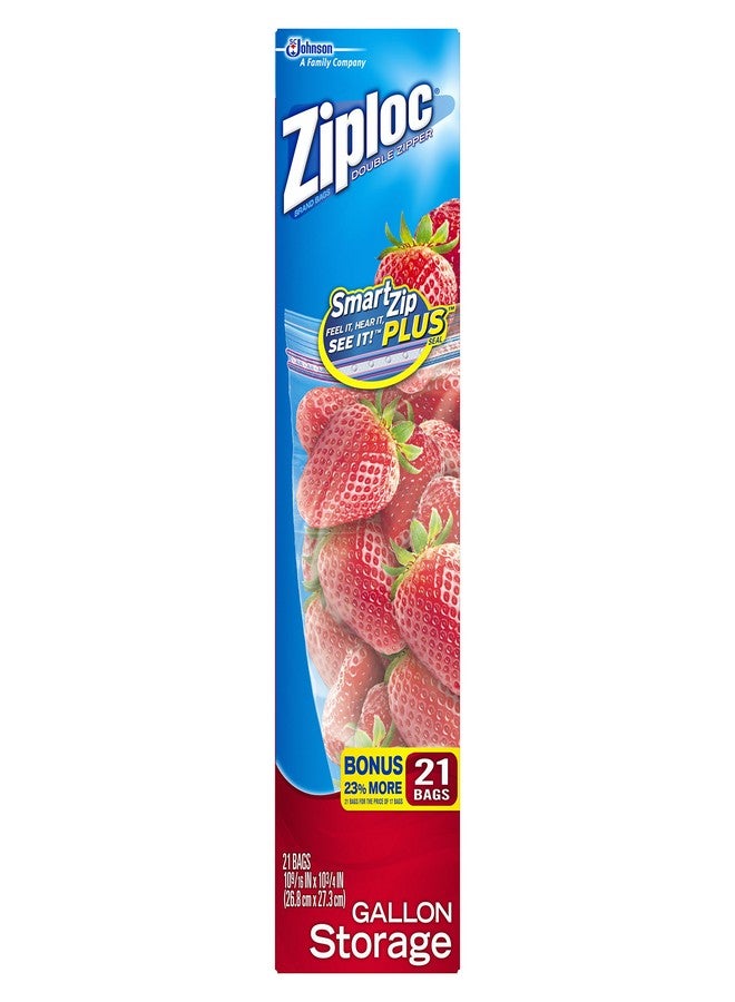 Ziploc Double Zipper Storage Bags, 1 gal, 1.75 mil, 9.6" x 12.1", Clear, 19 Bags/Box, 12 Boxes/Carton - Image 4
