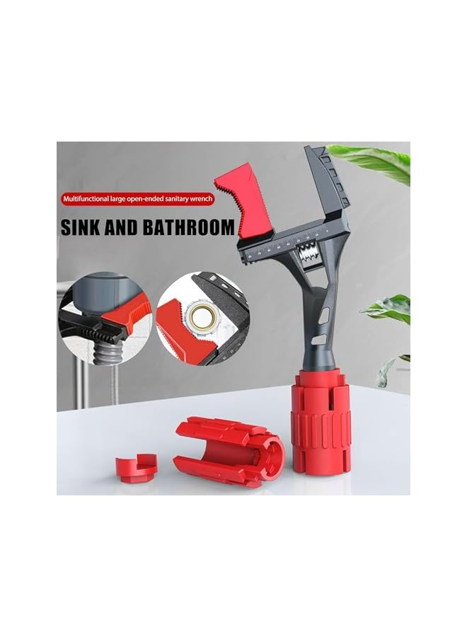 promass Sink Wrench, 11 to 90mm Open-Ended Spanner Wrench, Bathroom Adjustable Wrench Universal Vertical Spanner Repair Tool, Extra Large Openings Short Shank Multi-function Pipe Wrench Wrenches - Image 3