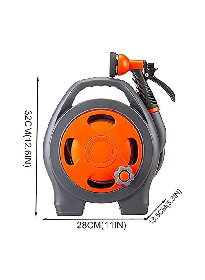 WALALLA Retractable Garden Hose Reel,12m Portable Garden Hose with 6-Function Spray Nozzle Suitable for Homes Gardens Roads Green Houses,Orange - Image 5