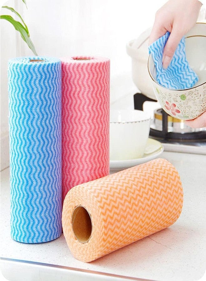 Hometrix Non Woven Reusable & Washable Kitchen Towel Roll | Ultra Absorbent, Antimicrobial & Anti Odour Wipes for Spotless Cleaning | Quick Dry Tissues Pack of (3, 23X20 - Image 3