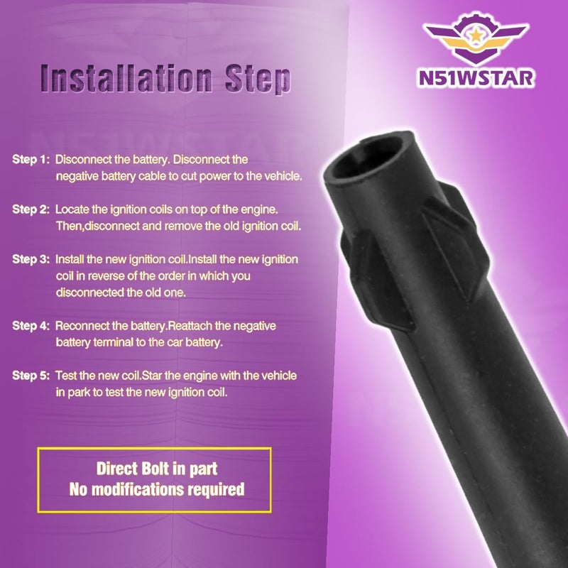 N51WSTAR Ignition Coil Packs Set of 8 for Land Rover and Jaguar 5.0 V8 - Image 4