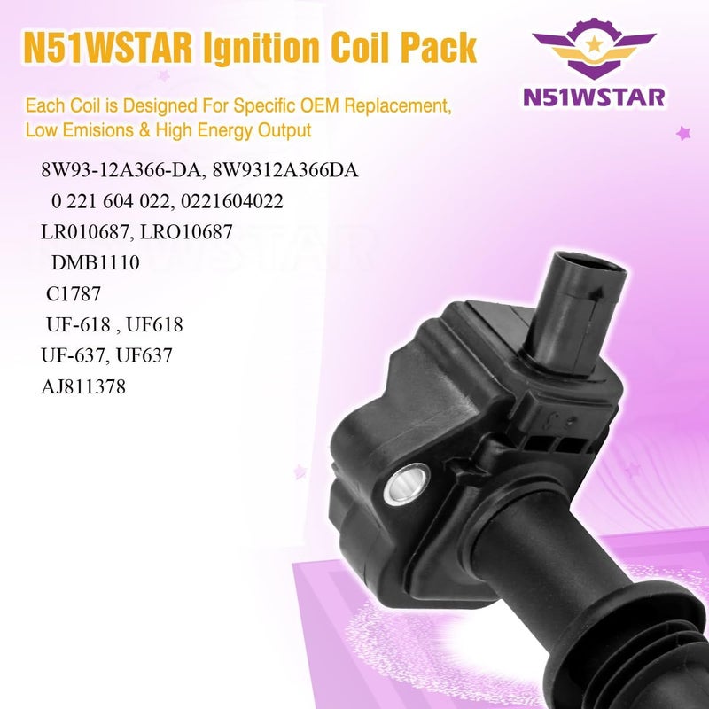 N51WSTAR Ignition Coil Packs Set of 8 for Land Rover and Jaguar 5.0 V8 - Image 3