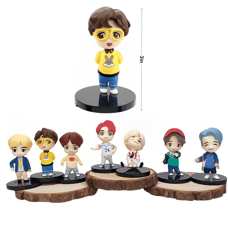 SurpriseSeptember 7pcs BTS Cake Toppers Character Set of Action Figures Toys - Image 2