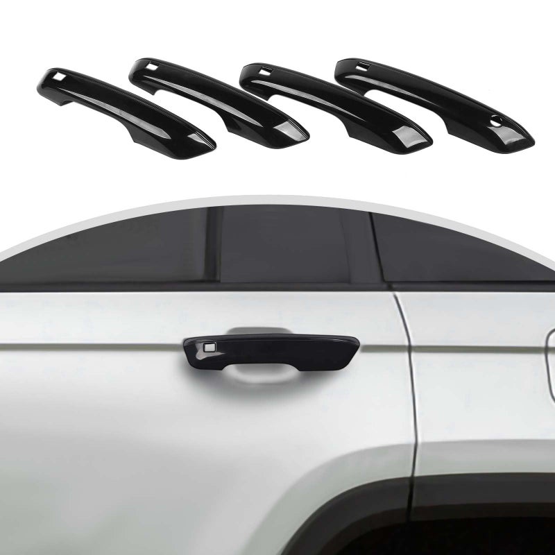 CheroCar for Grand Cherokee Door Handle Cover Kit Exterior Accessories for Jeep Grand Cherokee 2022 2023 2024 2025BlackNot for Jeep Grand Cherokee L - Image 2