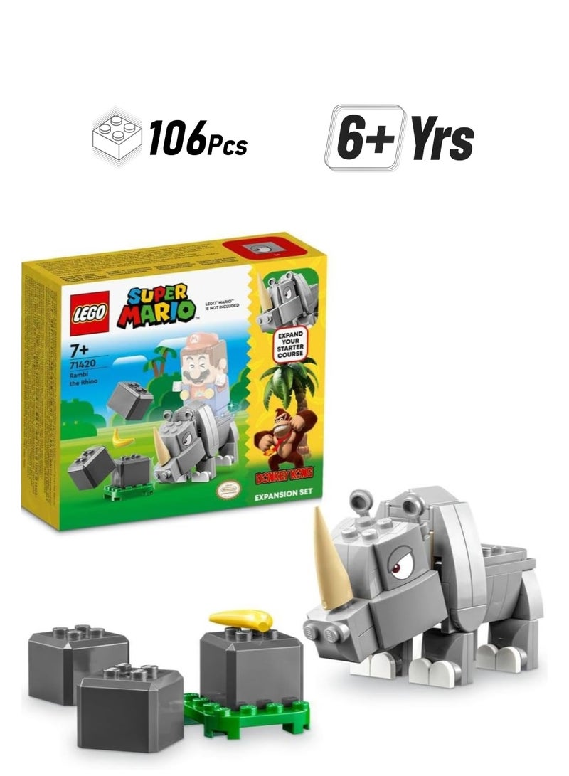 LEGO LEGO Super Mario Rambi The Rhino Expansion Set 71420 - Image 1
