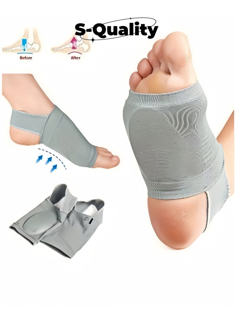 S-Quality Adjustable Arch Support Brace for Flat Feet – Orthopedic Foot Pads for Arch Pain Relief, Plantar Fasciitis & Overpronation - Image 1