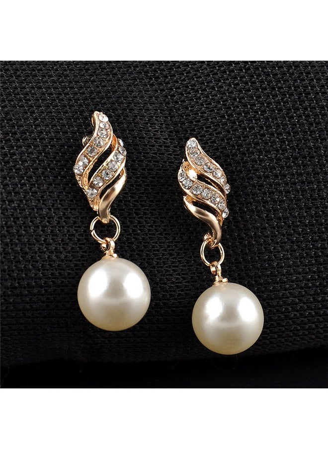 yongsheng Bride Studded Jewelry Set，Charm Wedding Earring Necklaces Set for Women Elegant Vintage Jewelry Set Round White Costume Jewelry Accessories  - Image 3