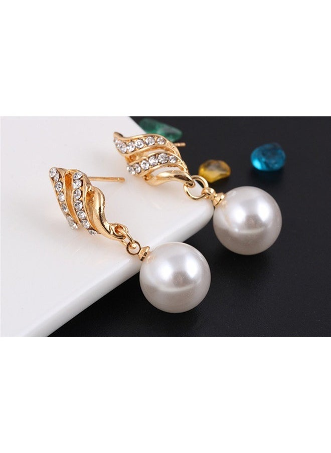 yongsheng Bride Studded Jewelry Set，Charm Wedding Earring Necklaces Set for Women Elegant Vintage Jewelry Set Round White Costume Jewelry Accessories  - Image 5