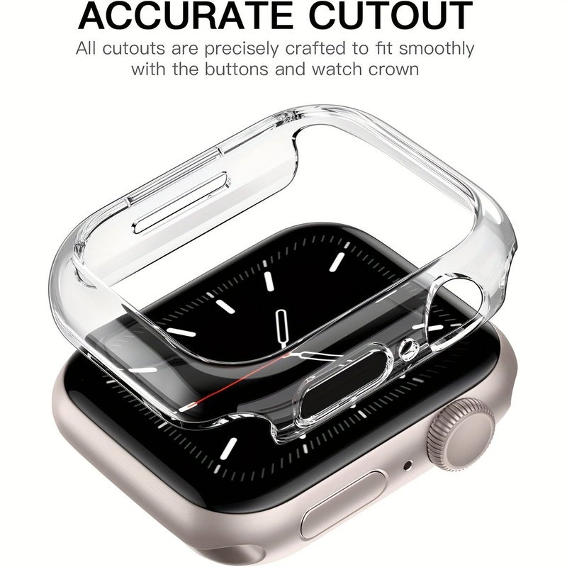 3pcs Set Men Women Casual Fashionable PC Hollow Out Watch Case Anti Drop Protective Case For Apple Watch 49mm Black Red Silvery Series Ultra SE 10 9 8 7 6 5 4 3 2 1 Intelligent Watch Case Accessory - Image 2
