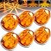 BJZ 6Pcs Amber Watermelon LED StrobeConstant Marker Lights Dual Function Watermelonshaped Side Marker Clearance Tail Top Cap Roof Lights for Trailer Truck Semitrailer Heavyduty Truck Bus Van - Image 2